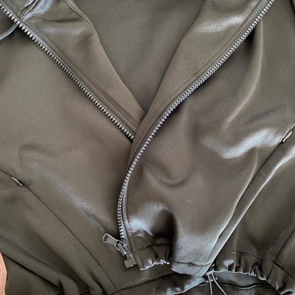 ZARA Crop Full Zipped Hooded Jacket Black - Picture 3 of 6